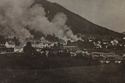 Album "Meine weltkriegs - Erinnerungen South-West Front (Carinzia, Italia, Trentino-Alto Adige) 31/03/1915-12/11/1918 - Josef Zohles Wien": bombardamenti a Tarvisio da Josef Zohles
