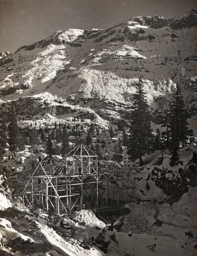 Album "Meine weltkriegs - Erinnerungen South-West Front (Carinzia, Italia, Trentino-Alto Adige) 31/03/1915-12/11/1918 - Josef Zohles Wien": costruzione di un edificio da Josef Zohles