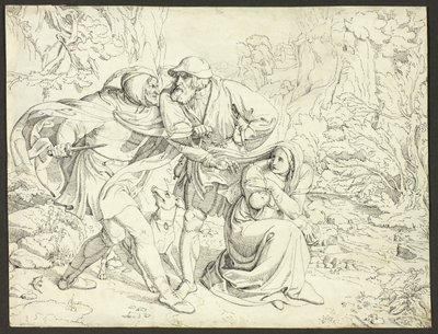 Gli assassini di Genoveva si impietosiscono da Josef von Führich