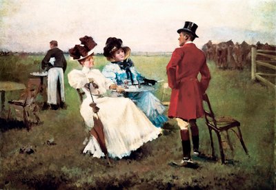 Giornata in campagna. Dipinto di Josep Cusachs i Cusachs (1851-1908). Barcellona. Monastero di Montserrat. Museo di Montserrat. da Josep Cusachs y Cusachs