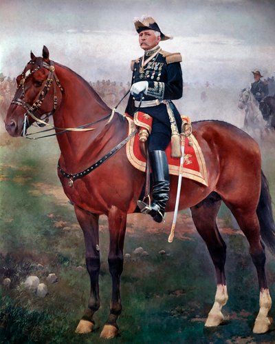 Ritratto equestre di Porfirio Díaz (1828-1915), rivoluzionario e presidente messicano da Josep Cusachs y Cusachs