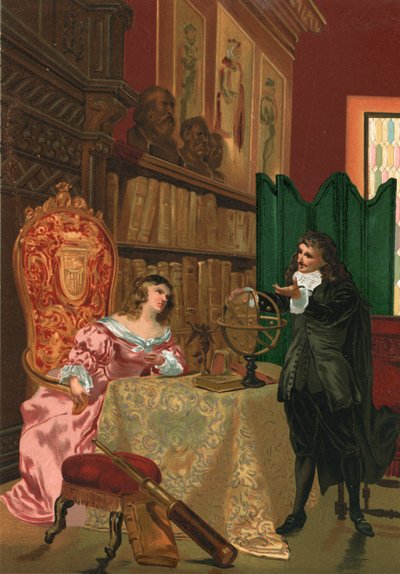 Cartesio discute di filosofia con la regina Cristina di Svezia da Josep or Jose Planella Coromina