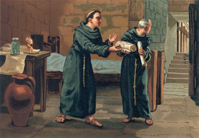 Roger Bacon invia il suo Magnum Opus al Papa da Josep or Jose Planella Coromina