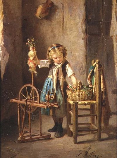 Accanto alla ruota del filatoio da Joseph Athanase Aufray