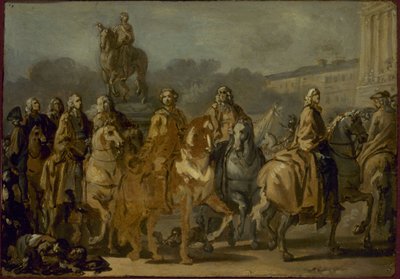 Inaugurazione della statua di Luigi XV, nella piazza omonima, dal corpo della Città di Parigi, 20 giugno da Joseph Marie the Elder Vien