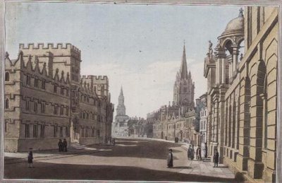 Veduta della High Street a Oxford, inciso da J. C. Stadler (fl.1780-1812), pubblicato nel 1793 da Joseph (after) Farington