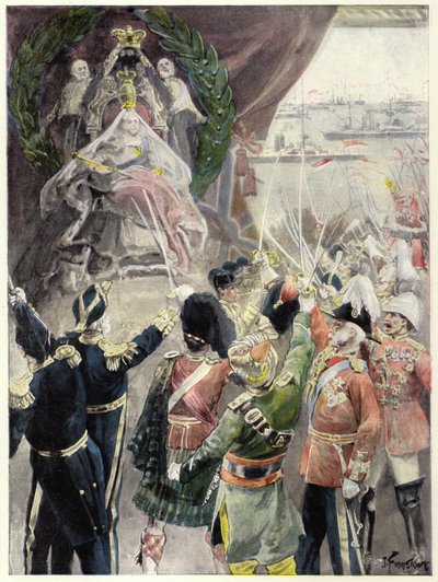 Carattere della Regina Vittoria: Supremazia (litografia a colori) da Joseph (after) Finnemore