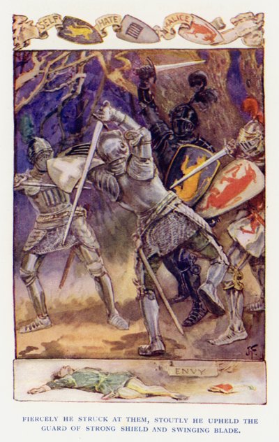 Illustrazione per Sir Knight of the Splendid Way da Joseph (after) Finnemore