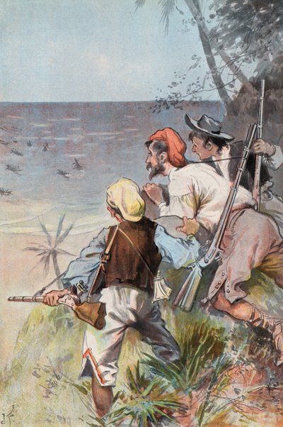 Robinson Crusoe: Invasione di selvaggi da Joseph (after) Finnemore