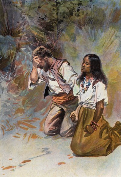 Robinson Crusoe: Si inginocchiarono insieme da Joseph (after) Finnemore