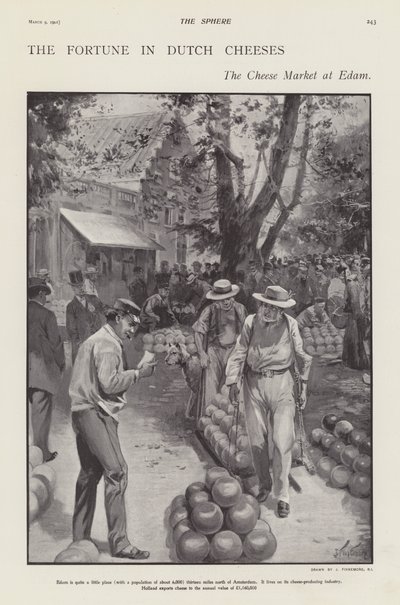 Il mercato del formaggio a Edam, Paesi Bassi da Joseph (after) Finnemore
