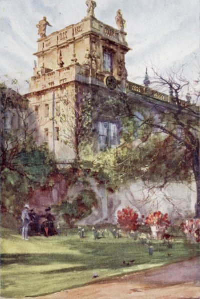 Cappella del Trinity College, dai giardini di Balliol da Joseph (after) Finnemore