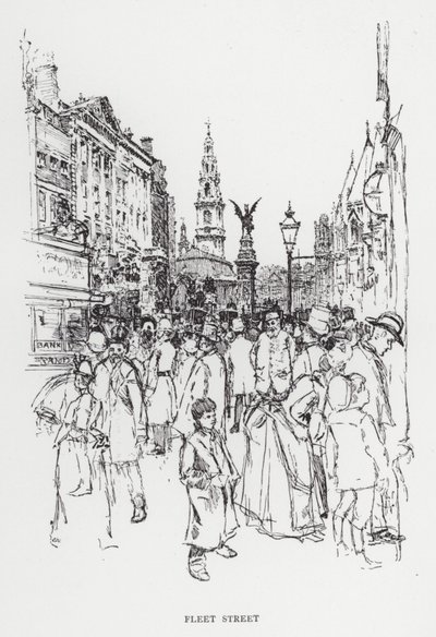 Fleet Street (litografia) da Joseph (after) Pennell