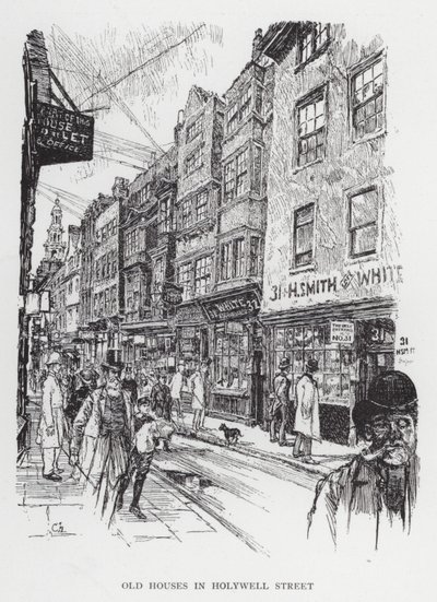 Vecchie case in Holywell Street da Joseph (after) Pennell