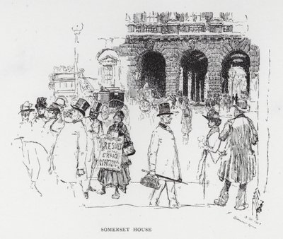 Somerset House (litografia) da Joseph (after) Pennell