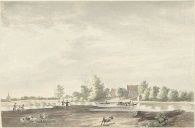 La casa del traghetto sulla Lek vicino a Schoonhoven da Joseph Adolf Schmetterling