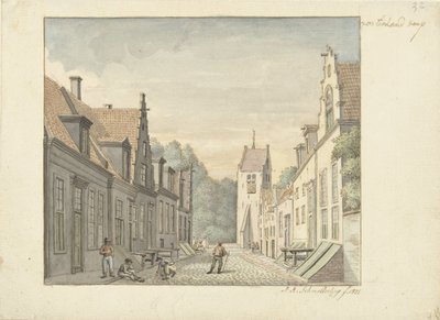 Strada nel villaggio di Oosterland a Duiveland da Joseph Adolf Schmetterling