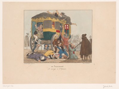 Omnibus con passeggeri viene assalito da Joseph Ambroise Jobard