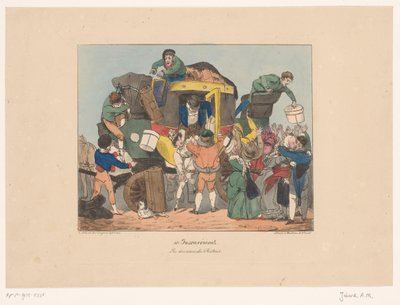 Passeggeri che scendono da un omnibus dopo il ritorno da Joseph Ambroise Jobard