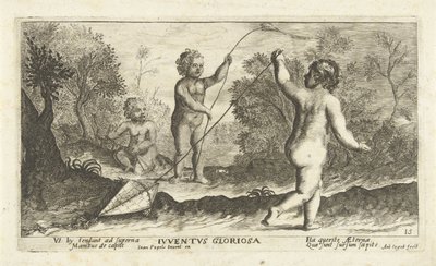 Bambini che fanno volare aquiloni da Joseph Antoine Cochet