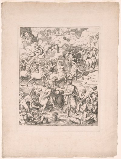 Dante attraversa il fiume di sangue dei tiranni e degli assassini sul dorso del centauro Nesso da Joseph Anton Koch