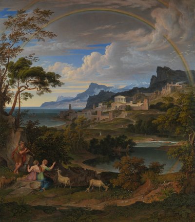 Paesaggio eroico con arcobaleno da Joseph Anton Koch