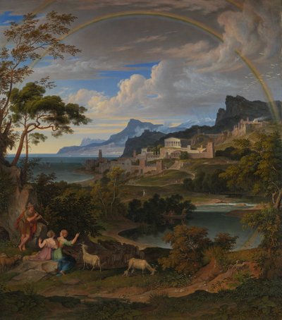 Paesaggio eroico con arcobaleno da Joseph Anton Koch