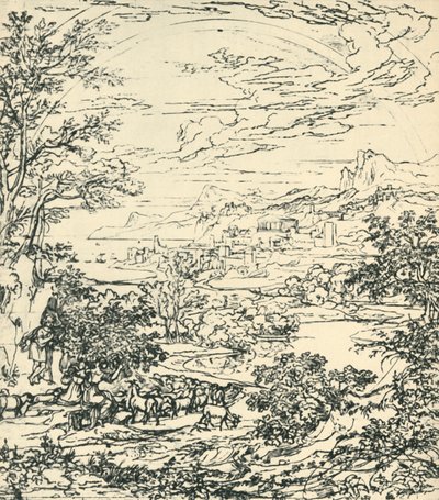 Paesaggio con arcobaleno, fine XVIII-inizio XIX secolo, 1943 da Joseph Anton Koch