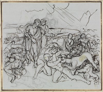 Virgilio placa Cerbero (Inferno di Dante, canto 6, verso 13) da Joseph Anton Koch