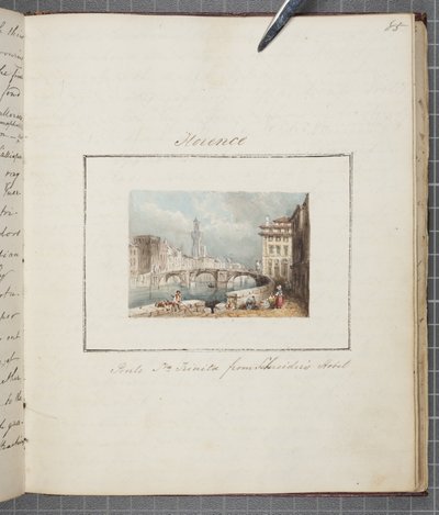 Firenze, incollata nel diario di Thomas Moody di un tour attraverso la Svizzera e l