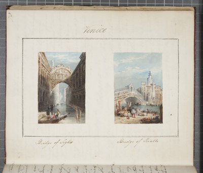 Venezia, incollata nel diario di Thomas Moody di un tour attraverso la Svizzera e l