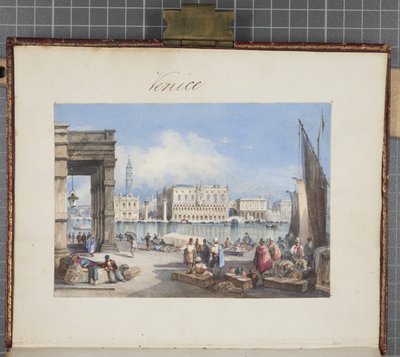 Venezia, incollata nella pagina del titolo del diario di Thomas Moody di un tour attraverso la Svizzera e l