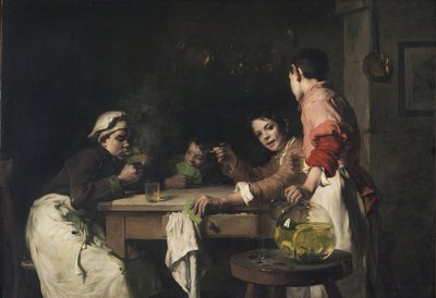 I giocatori di carte, 1897 circa (olio su tela) da Joseph Bail