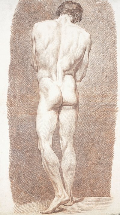 Studio di un nudo maschile, visto da dietro, 1774 da Joseph Benoît Suvée