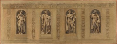 Schizzo per la chiesa di Saint-Paul-Saint-Louis: Roberto il Pio. Clodoveo. San Luigi. Carlo Magno, tra il 1873 e il 1875 da Joseph Blanc