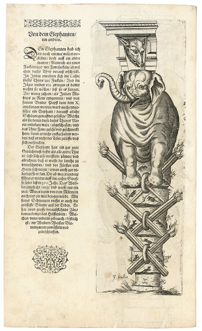 Colonna con figura di elefante, 1604 da Joseph Boillot