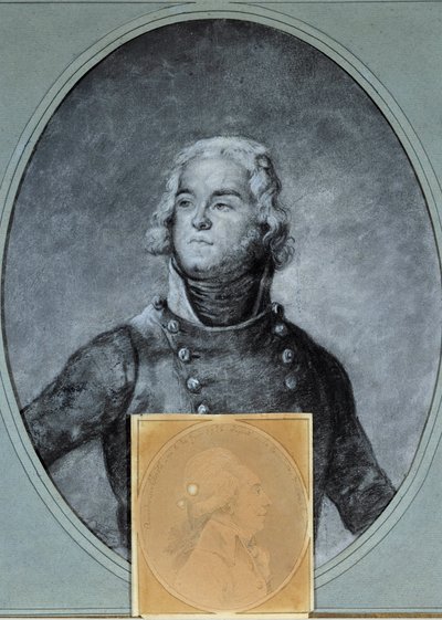 Ritratto del generale Louis Lazare Hoche (1768-1797) Sotto, ritratto di Anarchasis Cloots (1755-1794), deputato alla Convenzione Nazionale. Disegno di Joseph Boze (1744/1745-1826) XVIII secolo. Versailles, museo Lambinet da Joseph Boze