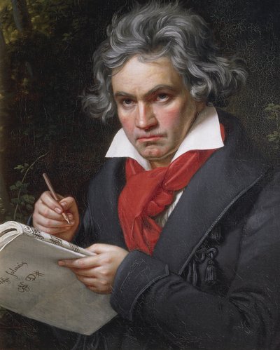 Ritratto di Ludwig van Beethoven (1770-1827), compositore e pianista tedesco, mentre compone la Missa Solemnis da Joseph Carl Stieler