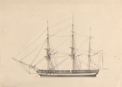 Vista laterale di un singolo barca da Joseph Cartwright