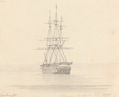 Fregata singola, poppa in avanti; Albion 20 aprile 1817 da Joseph Cartwright
