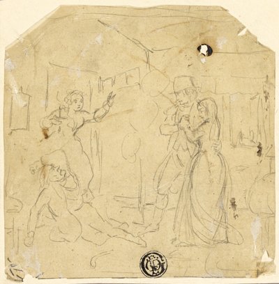 Scena drammatica con coppia, uomo anziano da Joseph Clayton Bentley