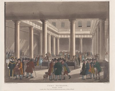 Borsa del grano, Mark Lane, 1 settembre 1808 da Joseph Constantine Stadler