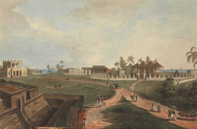 Government House & Council House, Fort Marlborough, Benkulen, Sumatra, 1799 da Joseph Constantine Stadler