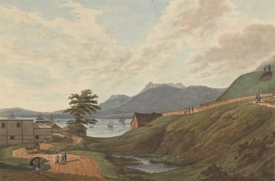 Soongey Lamou Hills Fort Marlborough, Benkulen, Sumatra, 1799 da Joseph Constantine Stadler