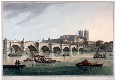 Ponte di Westminster, Abbazia di Westminster e Westminster Hall, Londra da Joseph Constantine Stadler