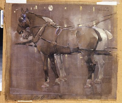 Cavalli da carrozza alla luce del gas da Joseph Crawhall