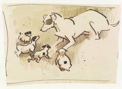 Fox Terrier e cuccioli da Joseph Crawhall