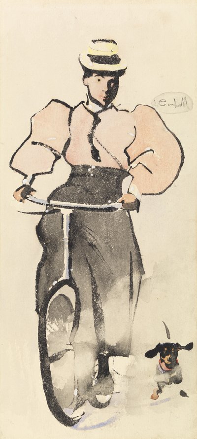 Ragazza in Bicicletta da Joseph Crawhall