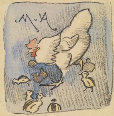 Gallina Bianca e Pulcini, c.1901 da Joseph Crawhall