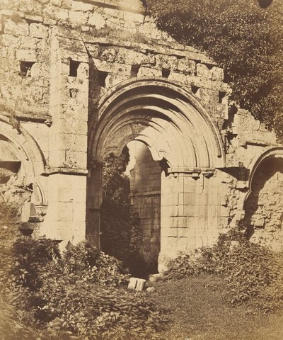 Abbazia di Rievaulx. Porta del Refettorio, 1850s da Joseph Cundall